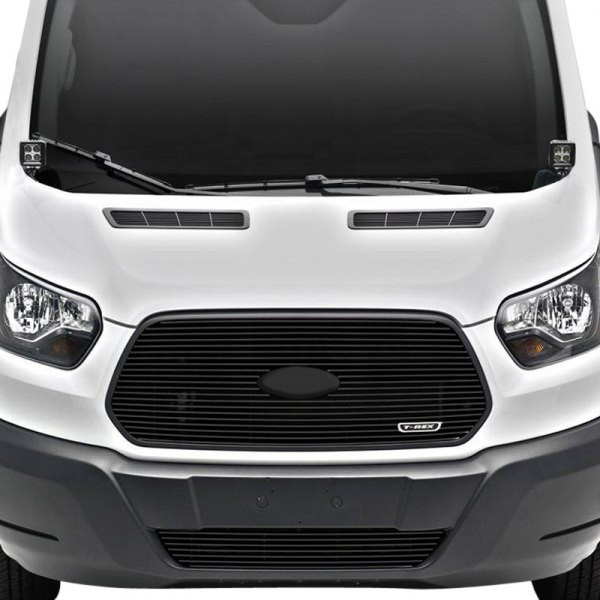 T-Rex® - 1-Pc Black Powder Coated Horizontal Laser Cut Billet Main Grille