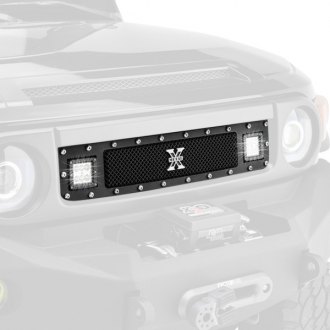 T-Rex® - 1-Pc Torch Series Black Formed Woven Wire Mesh Main Grille with 2 x 3" LED Cube Lights