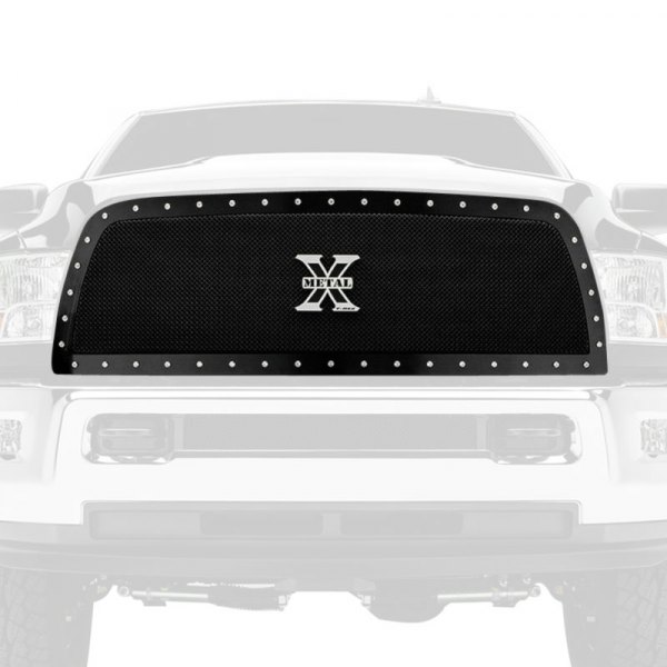 T-Rex® - 1-Pc X-Metal Series Full Opening Style Black Powder Coated Formed Woven Wire Mesh Main Grille