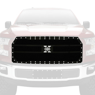 T-Rex® - 1-Pc X-Metal Series Flat Black Formed Woven Wire Mesh Main Grille