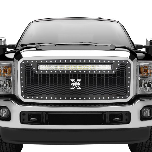 T-Rex® - 1-Pc Laser Torch Series Black Powder Coated Honeycomb Laser Cut Main Grille