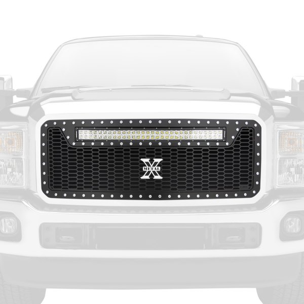 T-Rex® - 1-Pc Laser Torch Series Black Powder Coated Honeycomb Laser Cut Main Grille