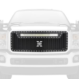 T-Rex® - 1-Pc Laser Torch Series Black Honeycomb Laser Cut Main Grille with 1 x 30" LED Light Bar