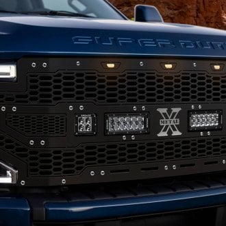 T-Rex® - 1-Pc Laser Torch Series Black Honeycomb Laser Cut Main Grille with 2 x 3" LED Pod Lights