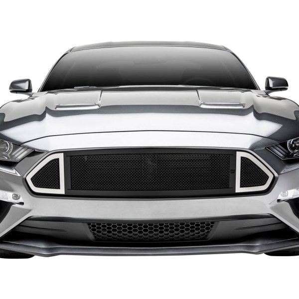 T-Rex® - 1-Pc DJ Series Strada Black Powder Coated Wire Mesh Main Grille