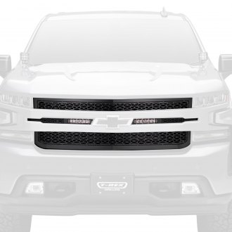 T-Rex® - 1-Pc ZROADZ Series Black Laser Cut Main Grille with 2 x 6" LED Light Bars