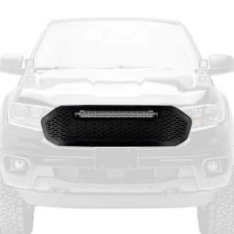 T-Rex® - 1-Pc ZROADZ Series Black Laser Cut Main Grille with 1 x 20" LED Light Bar