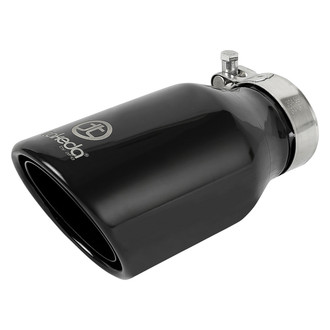 Takeda® - 304 SS Round Angle Cut Bolt-On Black Exhaust Tip (2.5" Inlet, 4" Outlet, 8" Length)