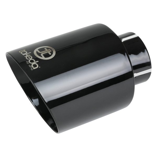 Takeda® - 304 SS Round Angle Cut Black Exhaust Tip