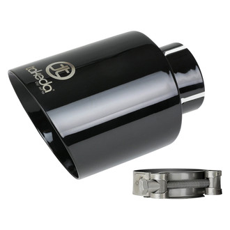 Takeda® - 304 SS Round Angle Cut Bolt-On Black Exhaust Tip (2.5" Inlet, 4.5" Outlet, 7" Length)