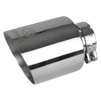 Takeda® - 304 SS Round Angle Cut Bolt-On Polished Exhaust Tip (2.5" Inlet, 4.5" Outlet, 7" Length)