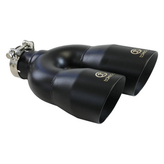 Takeda® - 304 SS Round Angle Cut Clamp-On Dual Exhaust Tip