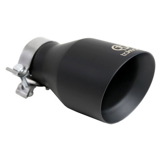 Takeda® 49T30504-B09 - 304 SS Round Angle Cut Bolt-On Satin Black Ceramic Coated Exhaust Tip (3" Inlet, 5" Outlet, 9" Length)