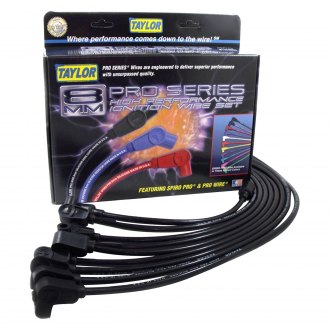 Taylor Spark Plug Wire Set 84091; ThunderVolt 8.2mm Black for Volkswagen 4cyl