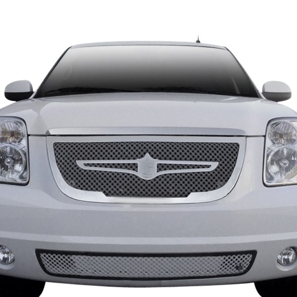 Tiarra® - 2-Pc Luxury Series Triple Chrome Plated Dual Weave Mesh Main and Bumper Grille Kit