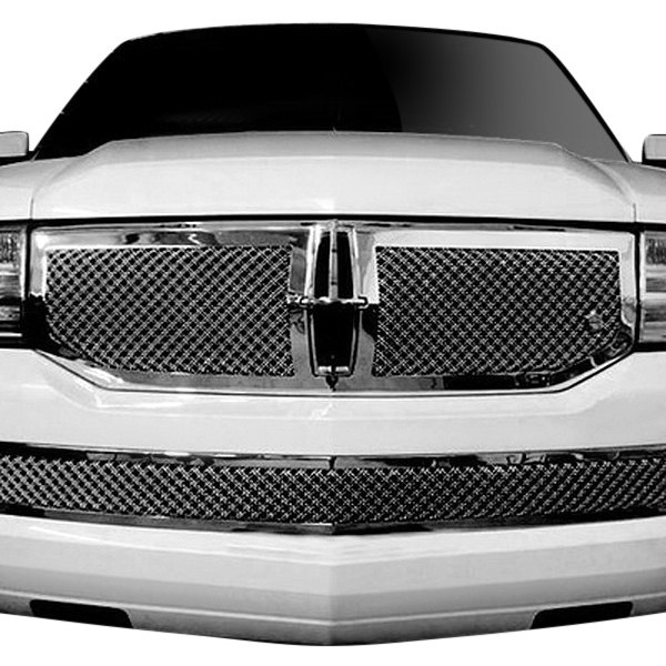 Tiarra® - 2-Pc Luxury Series Triple Chrome Plated Dual Weave Mesh Main and Bumper Grille Kit