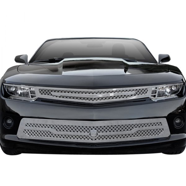 Tiarra® - 4-Pc Luxury Series Triple Chrome Plated Triple Weave Mesh Main and Bumper Grille Kit