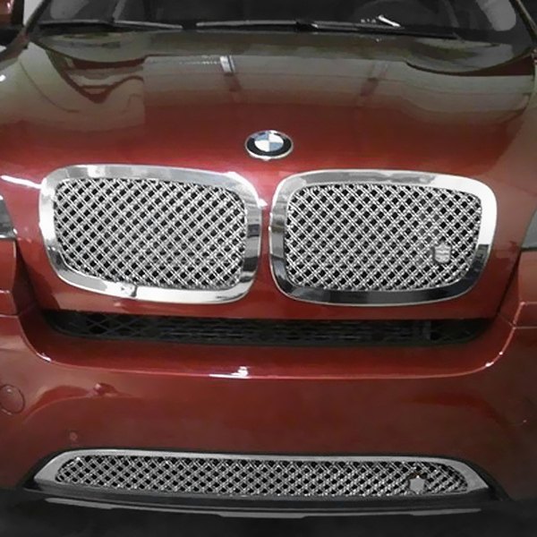 Tiarra® - 3-Pc Luxury Series Triple Chrome Plated Dual Weave Mesh Main and Bumper Grille Kit
