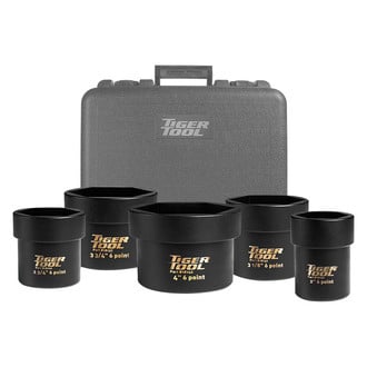 Tiger Tool® - 5-piece 6-Point Axle Nut Socket Set