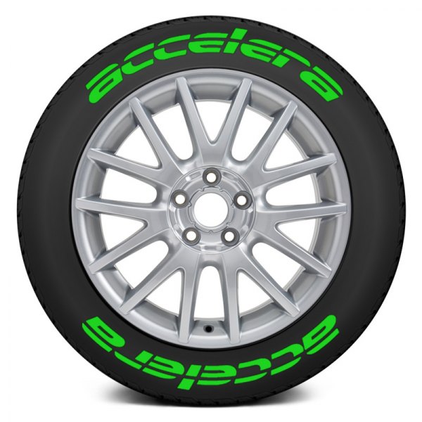 Tire Stickers® - Green "Accelera" Tire Lettering Kit