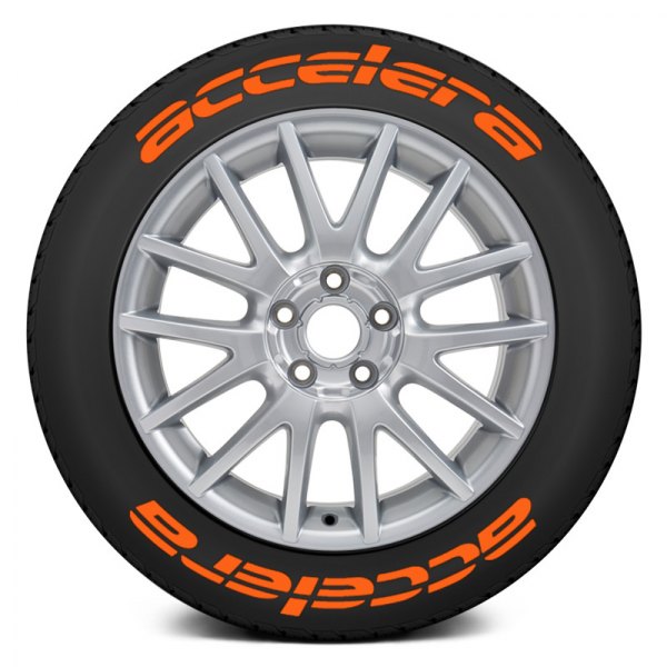 Tire Stickers® - Orange "Accelera" Tire Lettering Kit