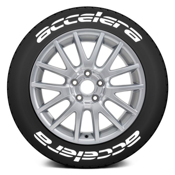 Tire Stickers® - White "Accelera" Tire Lettering Kit
