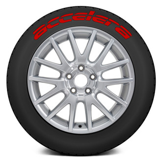 Tire Stickers® - Red "Accelera" Tire Lettering Kit