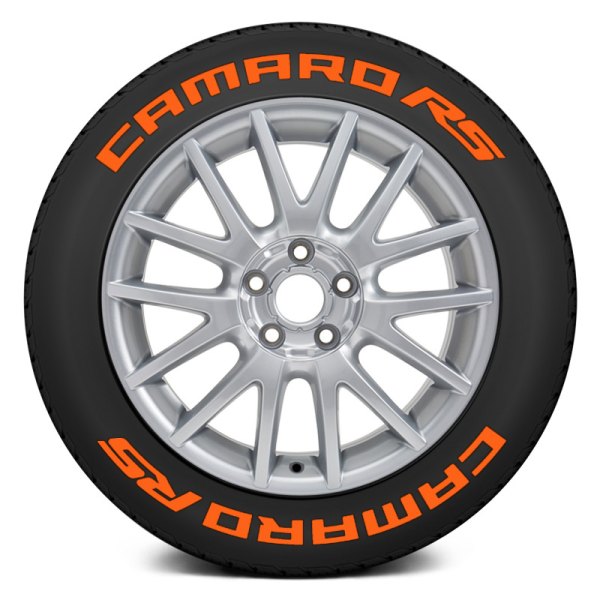 Tire Stickers® - Orange "Camaro RS" Tire Lettering Kit
