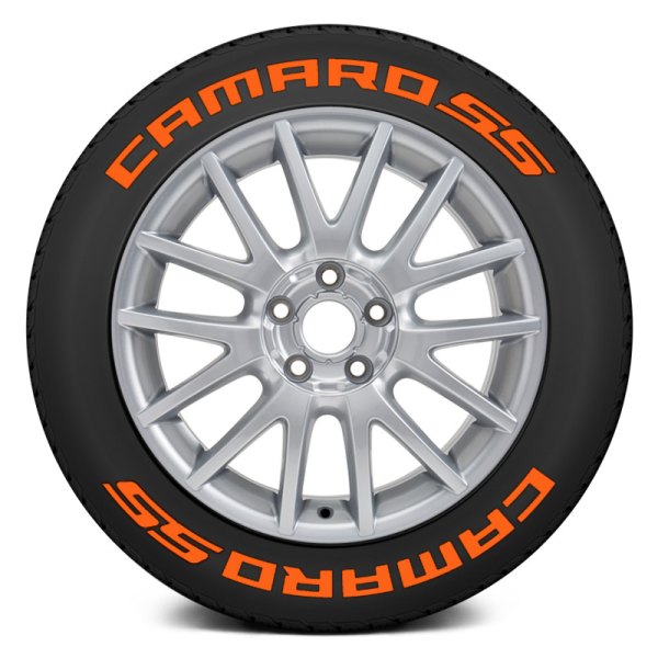 Tire Stickers® - Orange "Camaro SS" Tire Lettering Kit