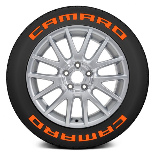 Tire Stickers® - Orange "Camaro" Tire Lettering Kit