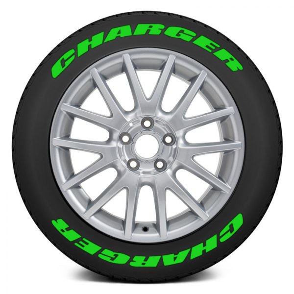 Tire Stickers® - Green "Charger" Tire Lettering Kit