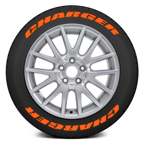 Tire Stickers® - Orange "Charger" Tire Lettering Kit