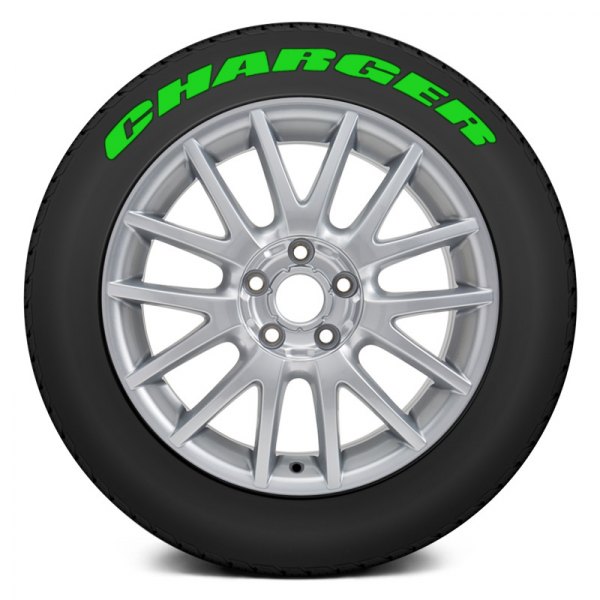 Tire Stickers® - Green "Charger" Tire Lettering Kit