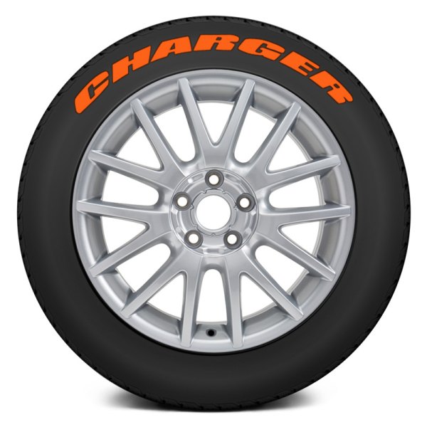 Tire Stickers® - Orange "Charger" Tire Lettering Kit