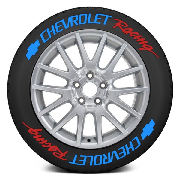 Tire Stickers® - Blue "Chevrolet Racing" Tire Lettering Kit