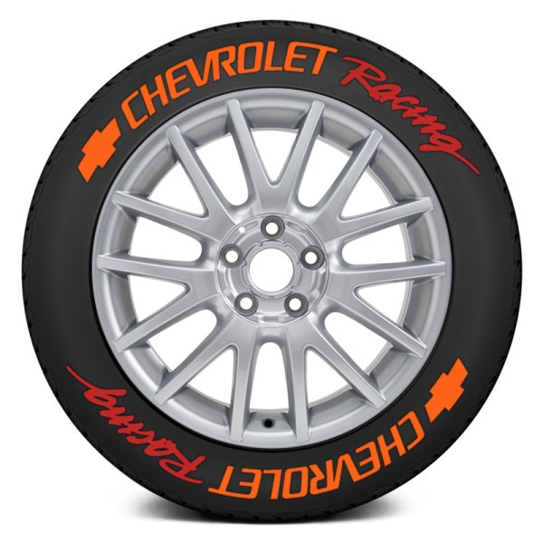 Tire Stickers® - Orange "Chevrolet Racing" Tire Lettering Kit