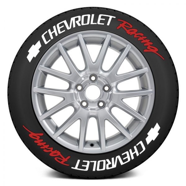 Tire Stickers® - White "Chevrolet Racing" Tire Lettering Kit