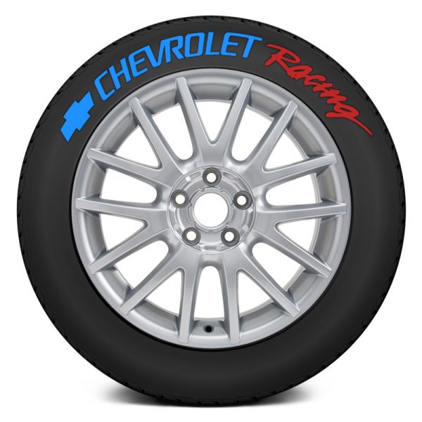 Tire Stickers® - Blue "Chevrolet Racing" Tire Lettering Kit
