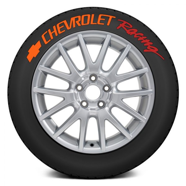Tire Stickers® - Orange "Chevrolet Racing" Tire Lettering Kit