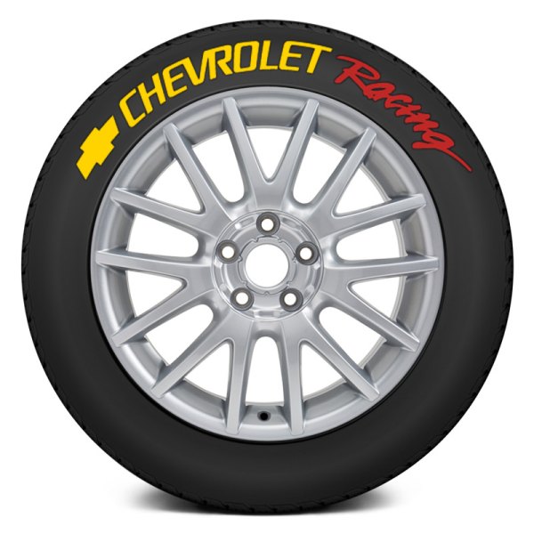 Tire Stickers® - Yellow "Chevrolet Racing" Tire Lettering Kit