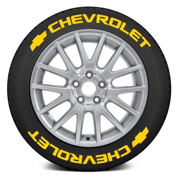 Tire Stickers® - Yellow "Chevrolet" Tire Lettering Kit
