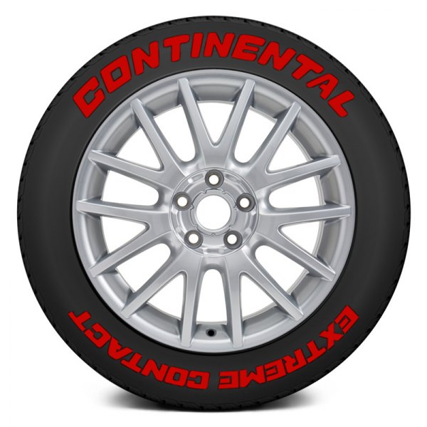 Tire Stickers® - Red "Continental Extreme Contact" Tire Lettering Kit
