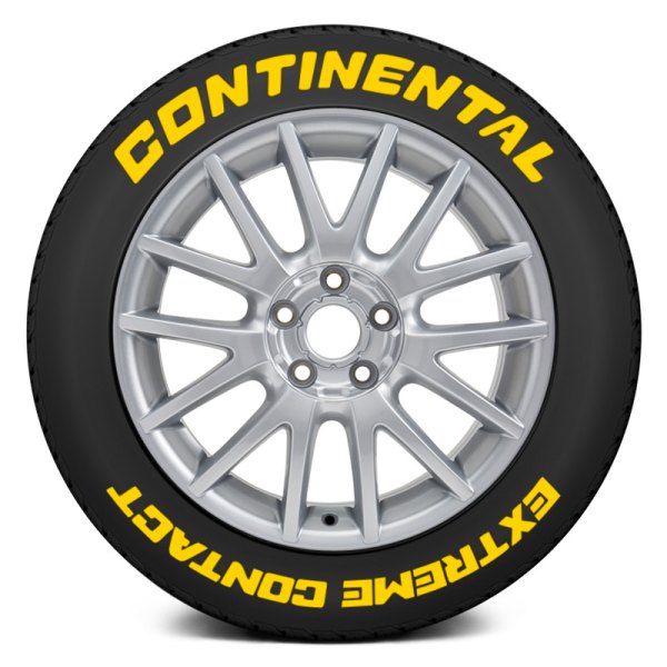 Tire Stickers® - Yellow "Continental Extreme Contact" Tire Lettering Kit