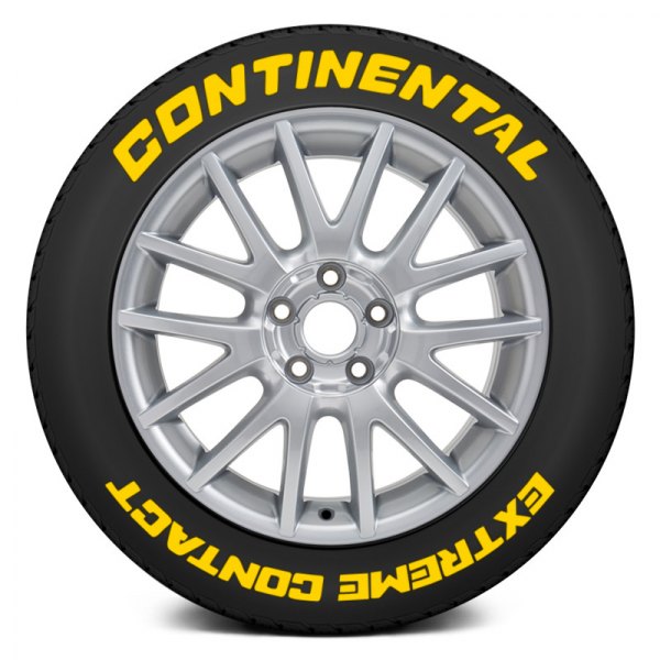 Tire Stickers® - Yellow "Continental Extreme Contact" Tire Lettering Kit