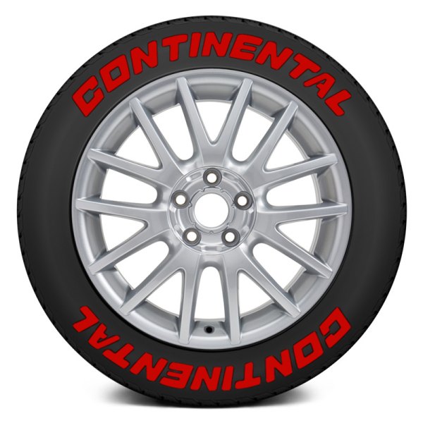 Tire Stickers® - Red "Continental" Tire Lettering Kit