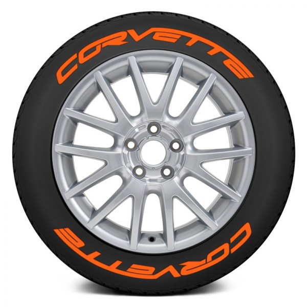 Tire Stickers® - Orange "Corvette" Tire Lettering Kit