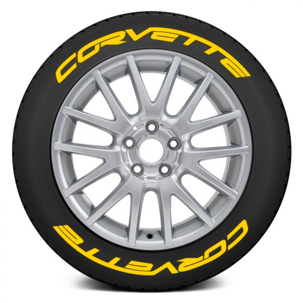 Tire Stickers® - Yellow "Corvette" Tire Lettering Kit