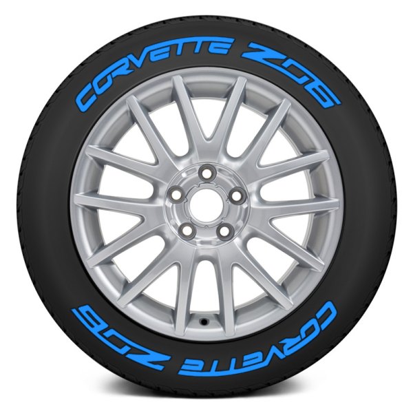 Tire Stickers® - Blue "Corvette Z06" Tire Lettering Kit