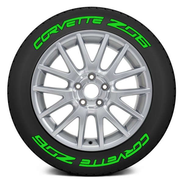 Tire Stickers® - Green "Corvette Z06" Tire Lettering Kit