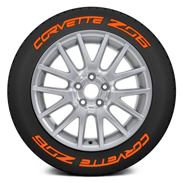 Tire Stickers® - Orange "Corvette Z06" Tire Lettering Kit